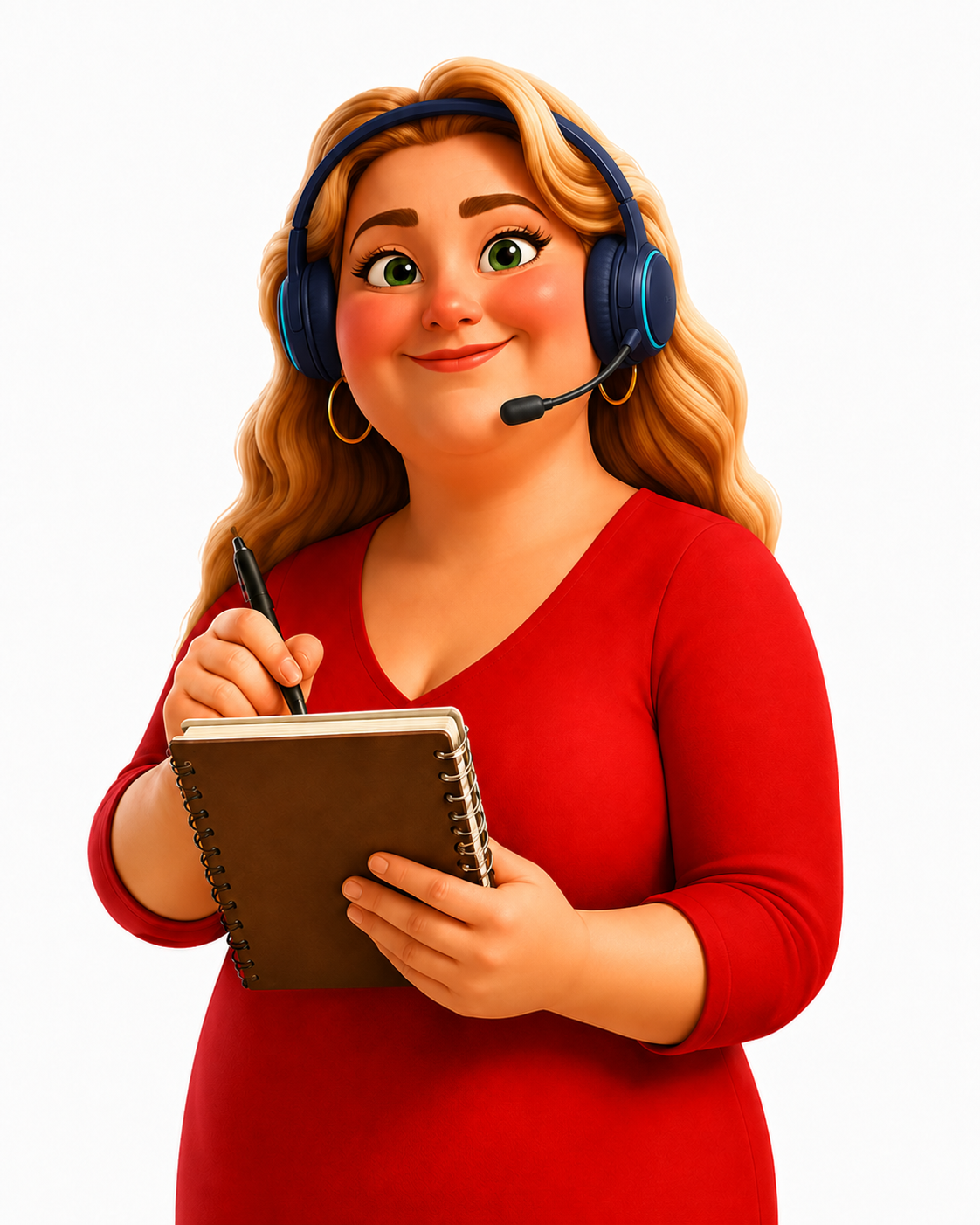 Miss Peugnet with headset